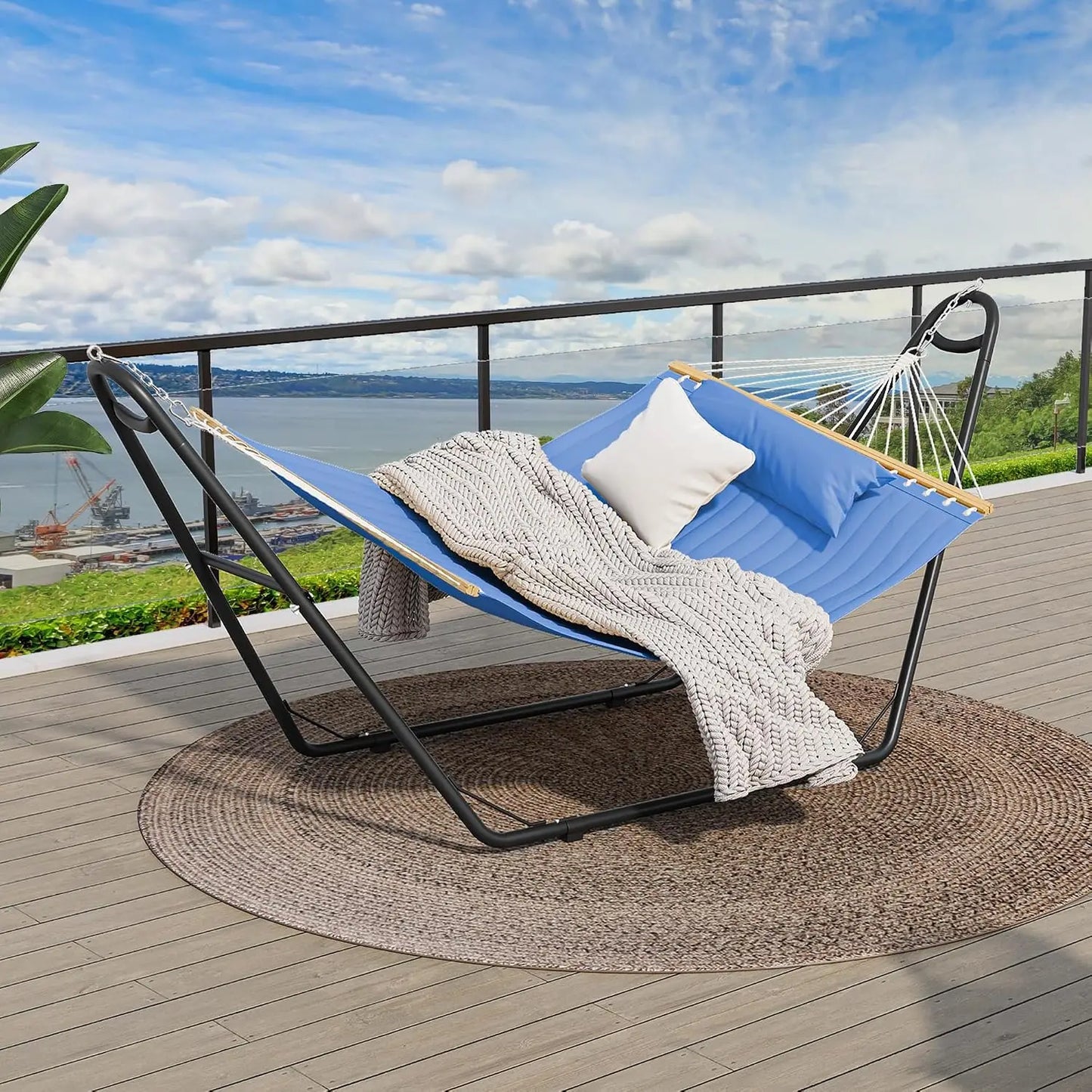 Hammock with Stand Included Hammock Heavy Duty Hammocks Waterproof Portable Hammock with Pillow Storage Bags 450lbs, Customized