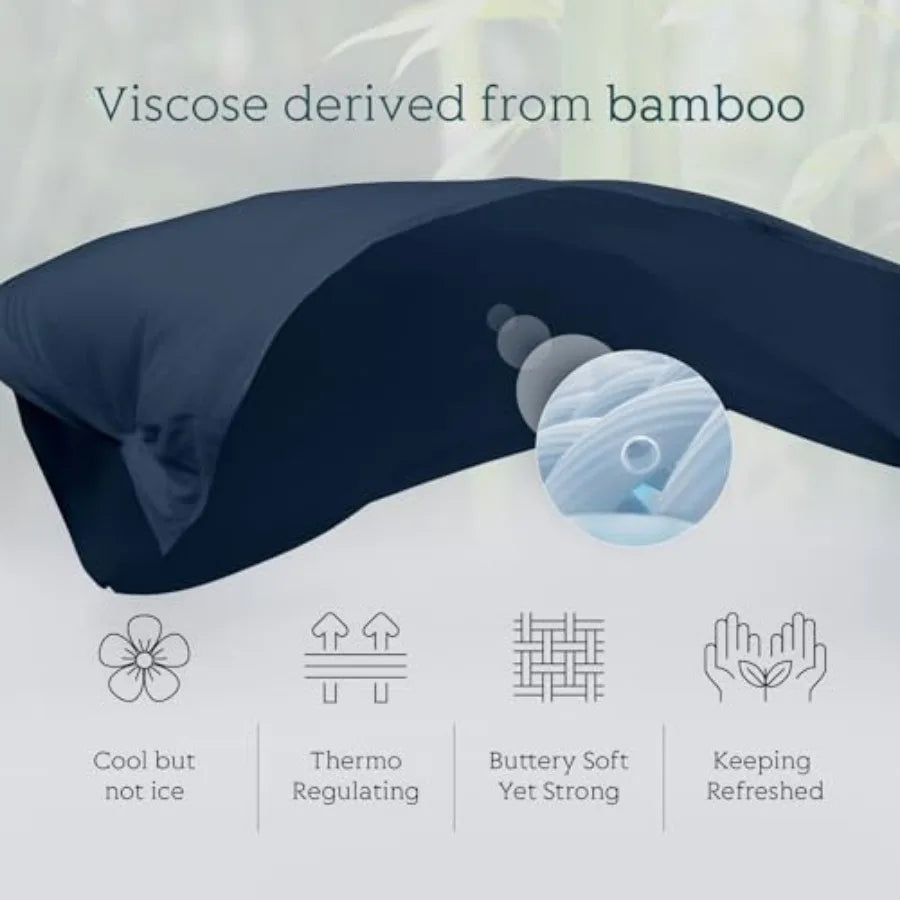 Cooling Sheets Set Size, Viscose Derived from Bamboo for Hot Sleepers Deep Pocket Up to 16 Inch Silky Soft and Breathable Beddi