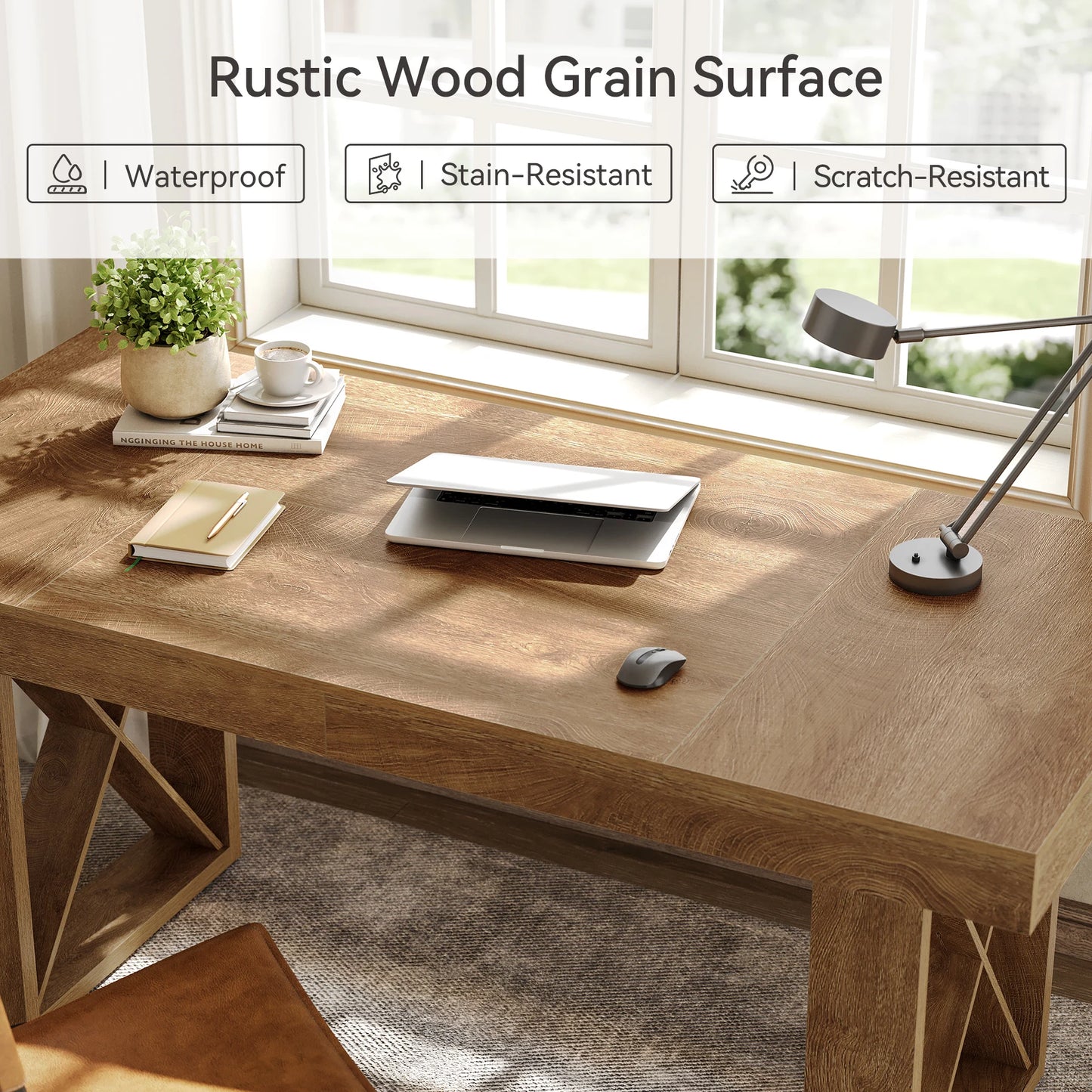 Tribesigns Dining Table For 4 To 6 People Farmhouse Rectangle