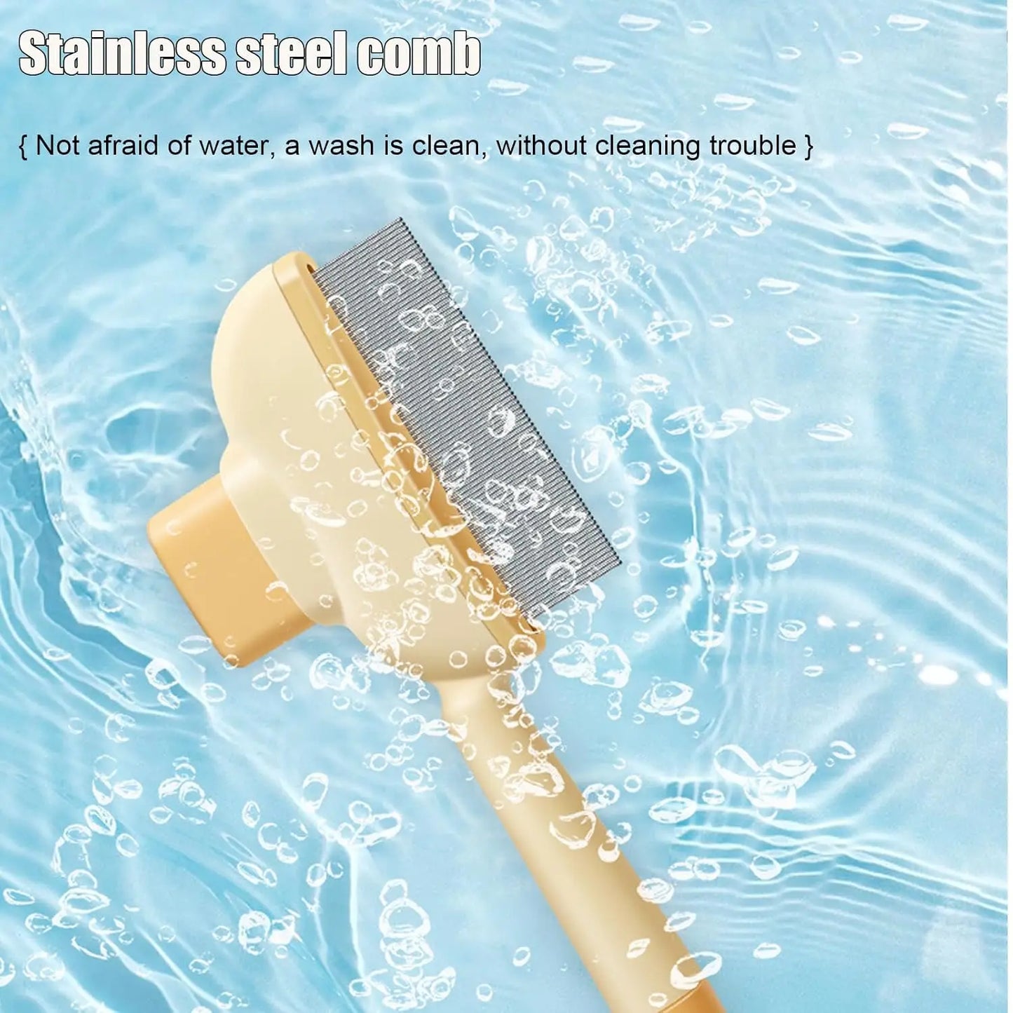 2 PCS Flea Comb for Cats Dogs - Pet Hair Removal Brush with Long & Short Stainless Steel Teeth for Deshedding