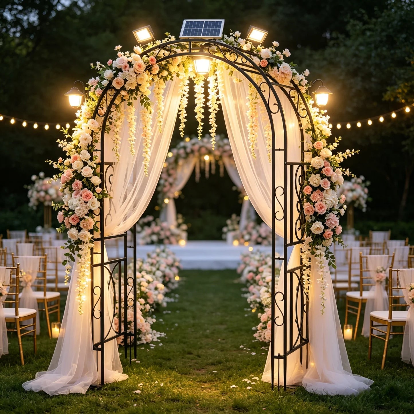 Heavy Duty Metal Garden Arch For Climbing Plants And Wedding Decor