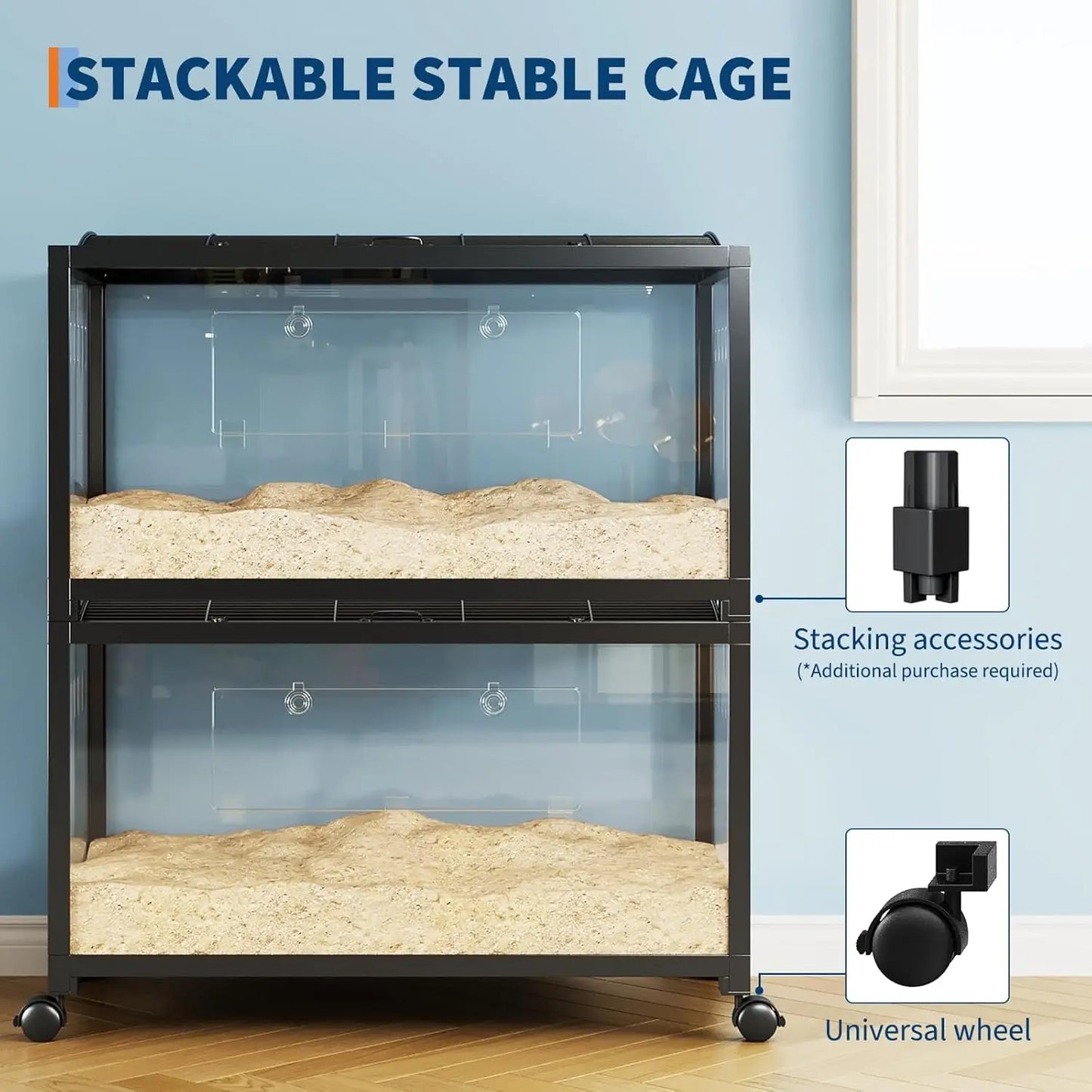 HiMISS Premium Multi Level Hamster Cage With Wheel Kit