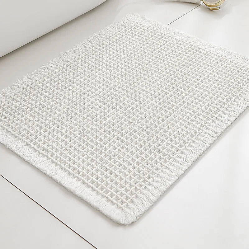 Waffle Bath Mat Non Slip Rubber Backed, Machine Washable, Ultra-Soft