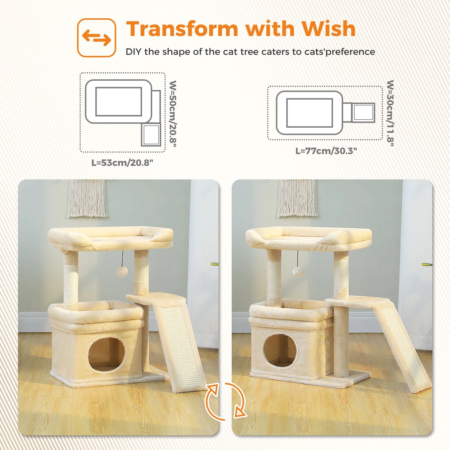 Pawz Road Three Tier Cat Tree With Sisal Scratching Post