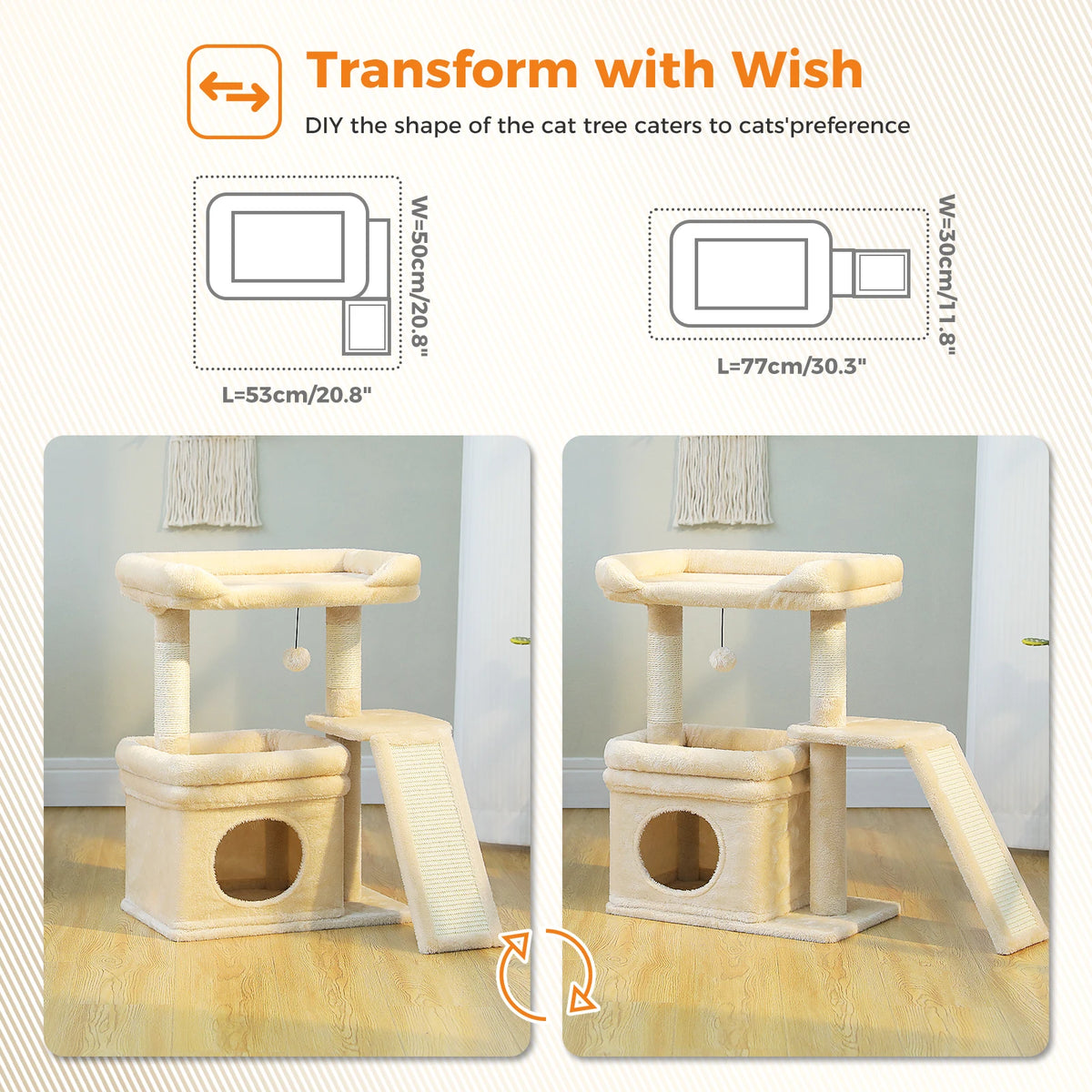 PAWZ Road Indoor Cat Tree With Sisal Scratching Posts