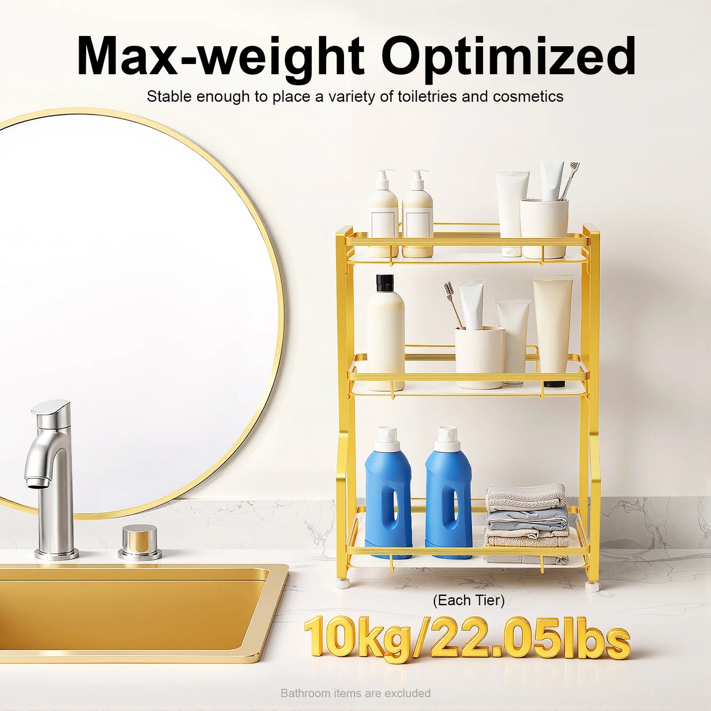 Bymaocar 3-Tier Bathroom Countertop Organizer For Toiletries