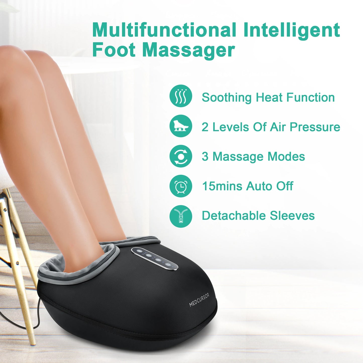 Medcursor Shiatsu Foot Massager With Heat Therapy Machine
