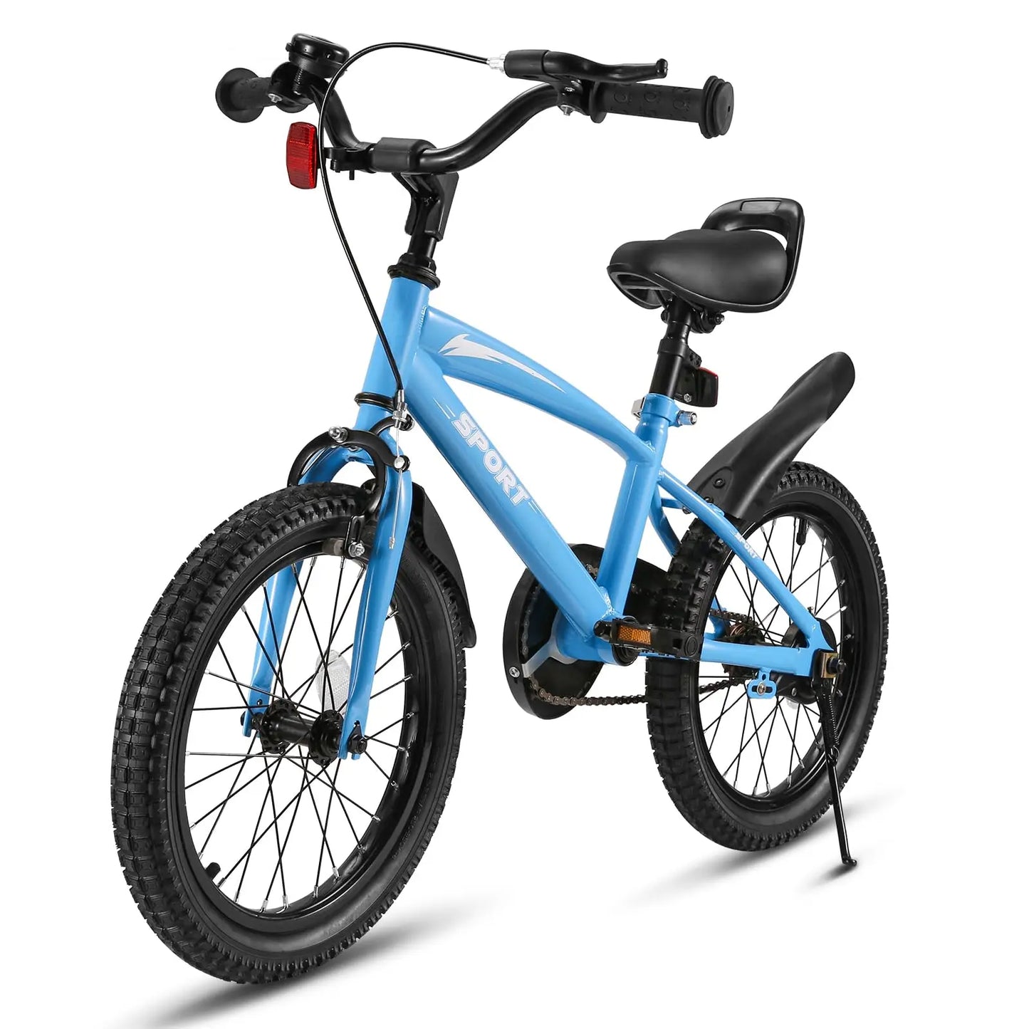 Kids Bike With Training Wheels Kickstand Dual Handbrake Adjustable Handlebar