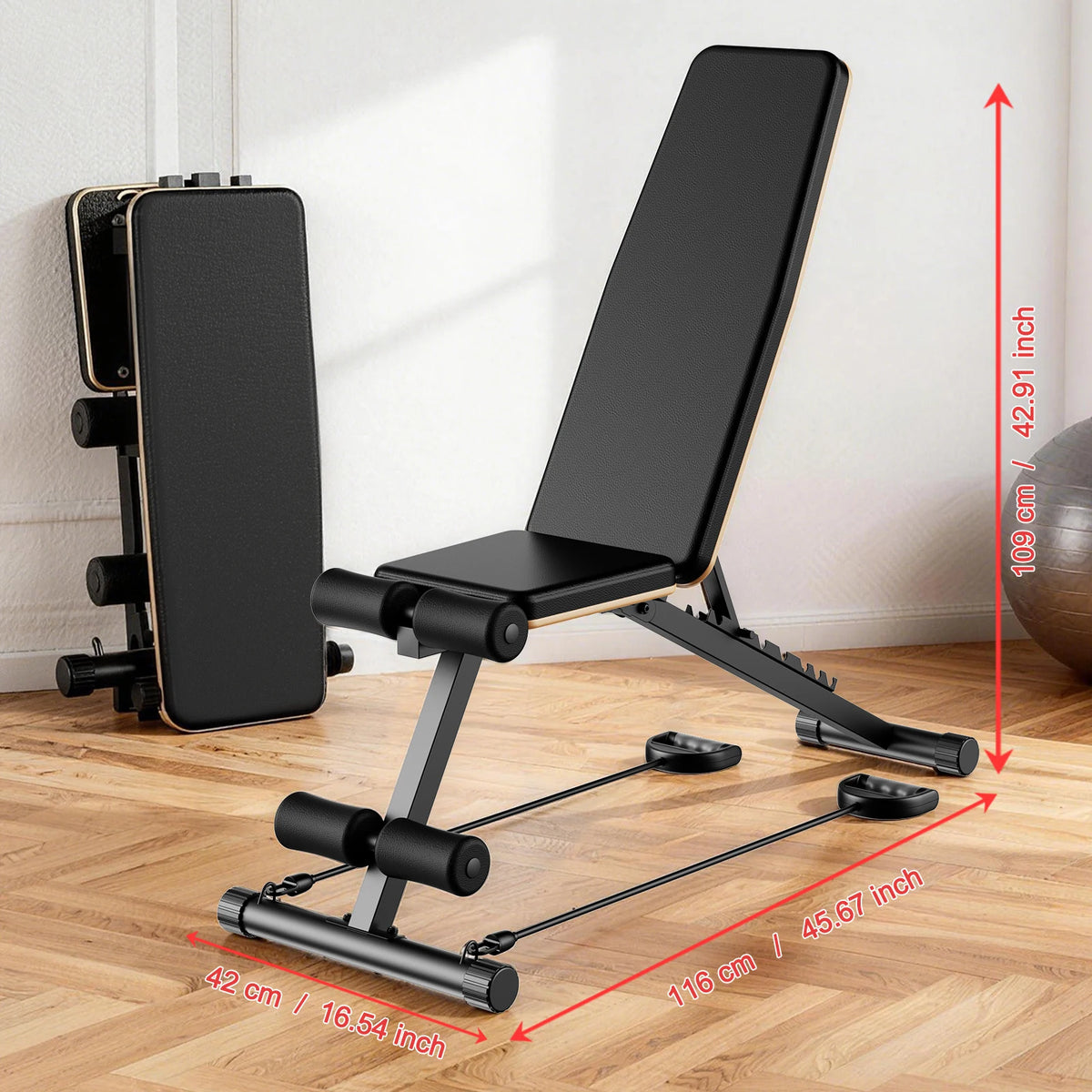Foldable Dumbbell Bench Multifunctional Full Body Workout Home Gym Adjustable Weight Bench with 660 lbs Capacity for Chest Shoulder Arm & Muscle Training