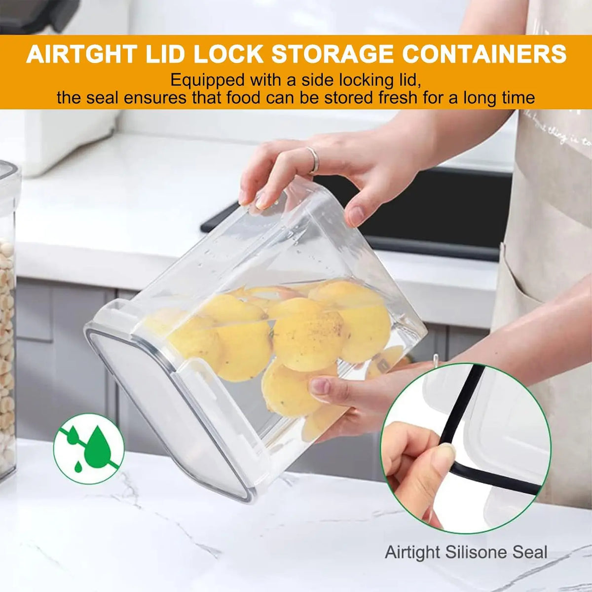 Airtight Stackable Food Storage Containers With Labels for Kitchens