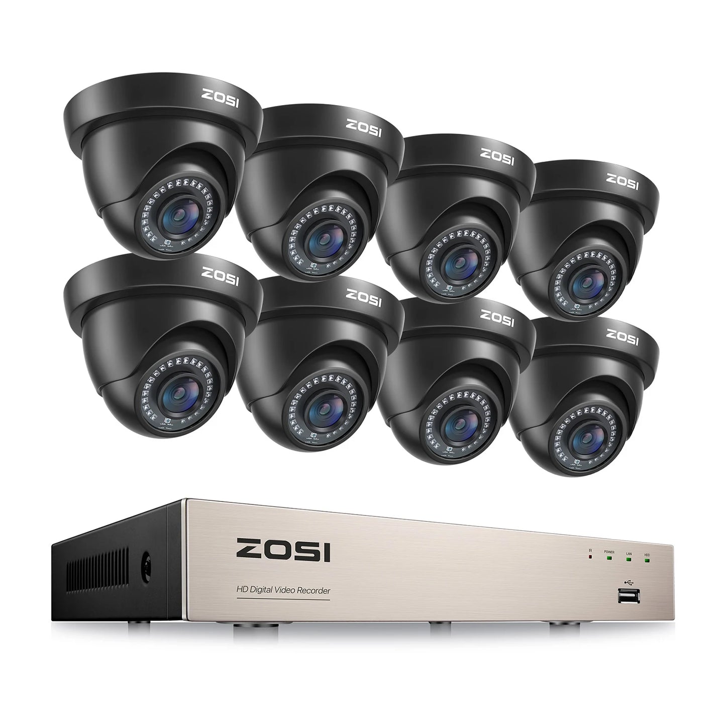 ZOSI 8CH 1080P Security Camera System With H265 DVR Kit
