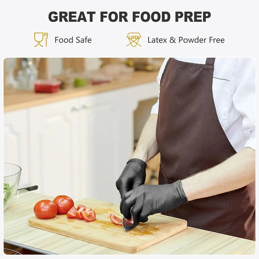 Disposable Latex Gloves Free & Powder Free, Ideal for Cleaning, Cooking, Food Prep