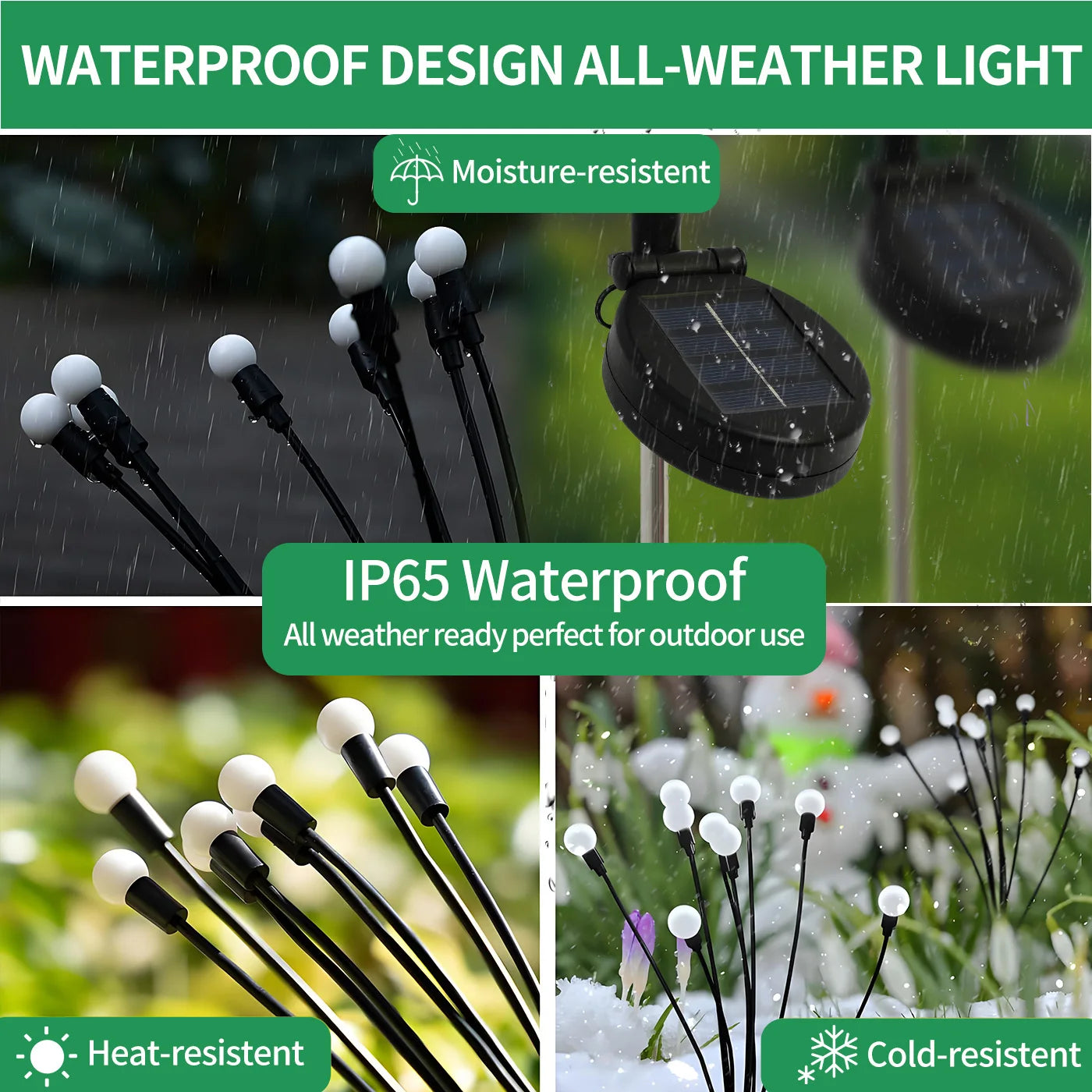8-Head Solar Firefly LED Lights Outdoor Garden Pathway Decor