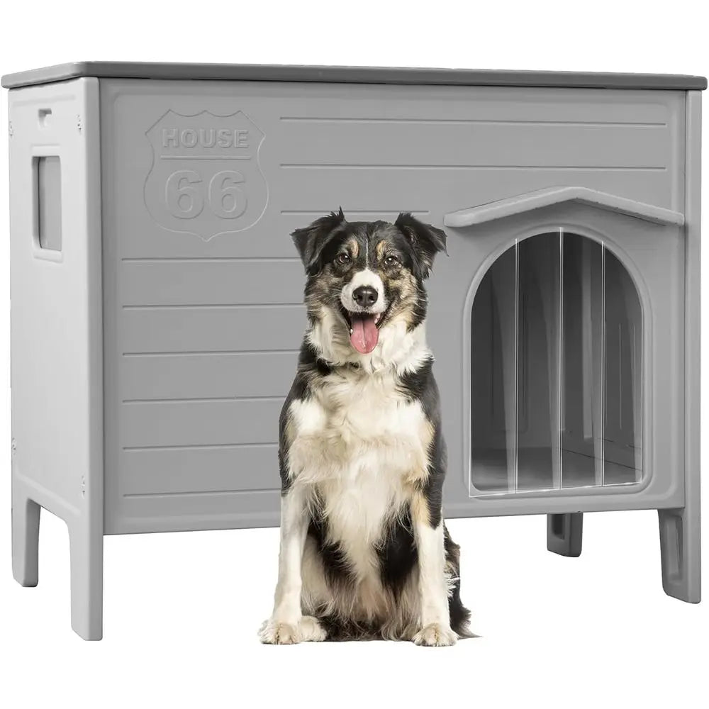 Durable Waterproof Plastic Dog House With Elevated Floor