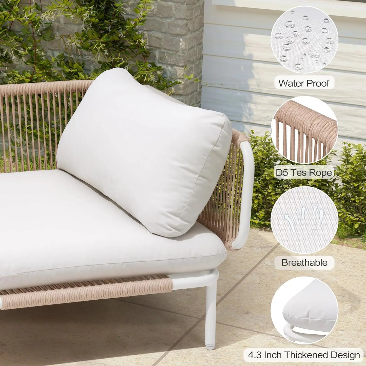 Modern Outdoor Sectional Sofa With Weather Resistant Frame