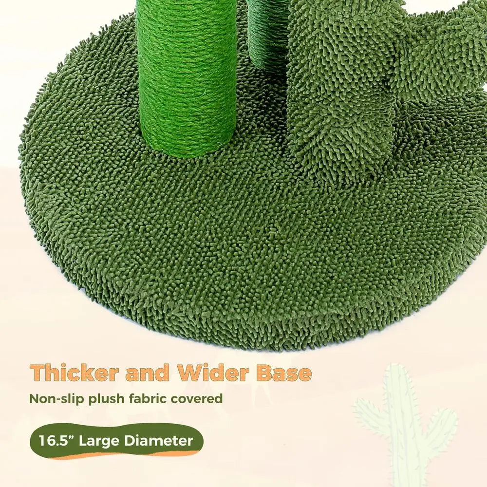 Road Cat Scratching Post Cactus Cat Scratcher with 3 Scratching Poles and Dangling Ball Large 27 Inches