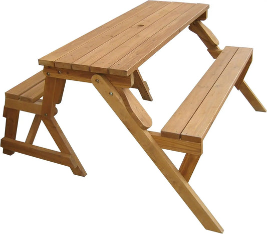 Merry Garden Interchangeable Wooden Picnic Bench And Table Outdoor Patio