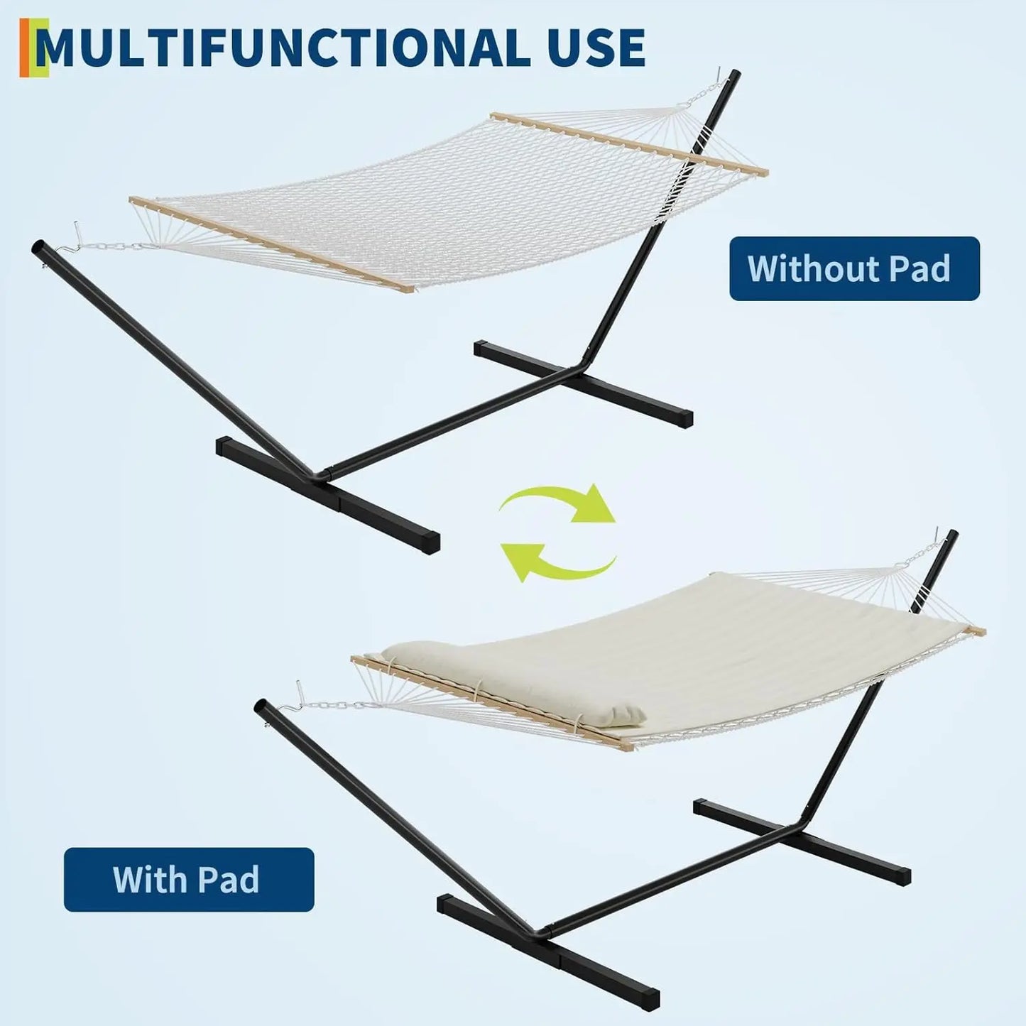 Studyset Outdoor Hammock With Stand Heavy Duty Steel Frame