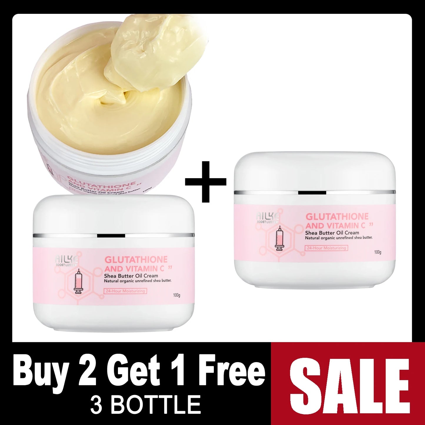 AILKE Glutathione Vitamin C Shea Butter Brightening Face Body Cream