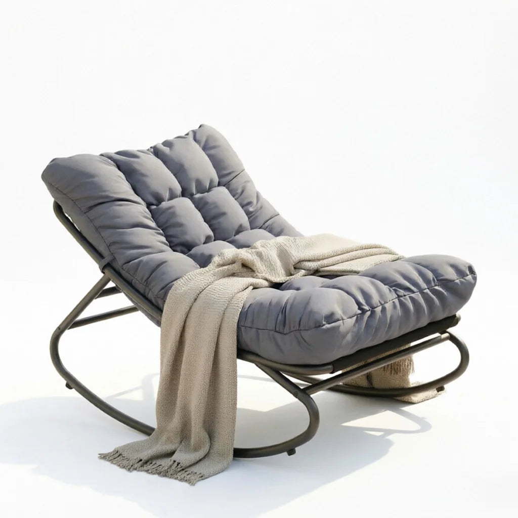 HiMiss Heavy Duty Outdoor Patio Rocking Chair With Thick Cushions