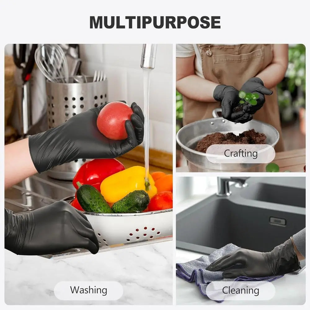 Disposable Latex Gloves Free & Powder Free, Ideal for Cleaning, Cooking, Food Prep