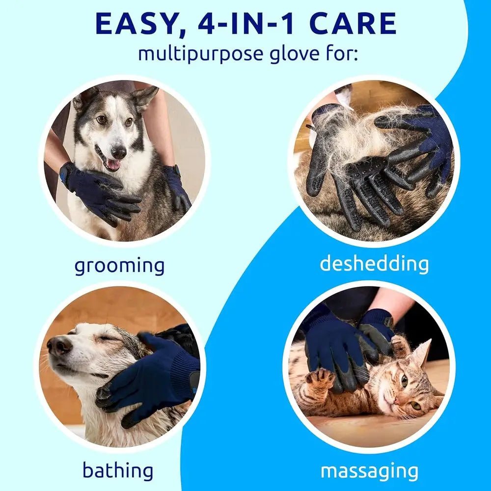 Grooming Gloves - Hair Remover Glove for Deshedding Long and Short Fur