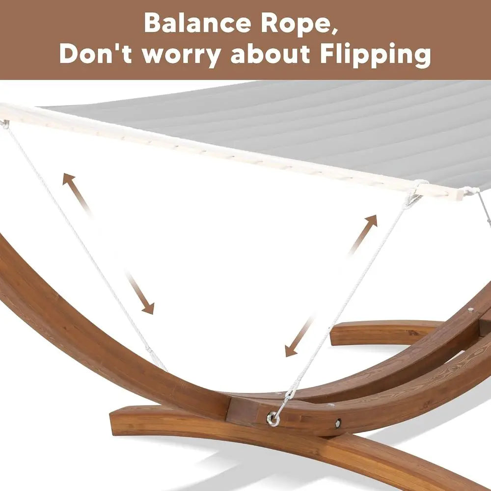 SUNCREAT Heavy Duty Larch Wood Hammock Stand With Chains and Carabiners