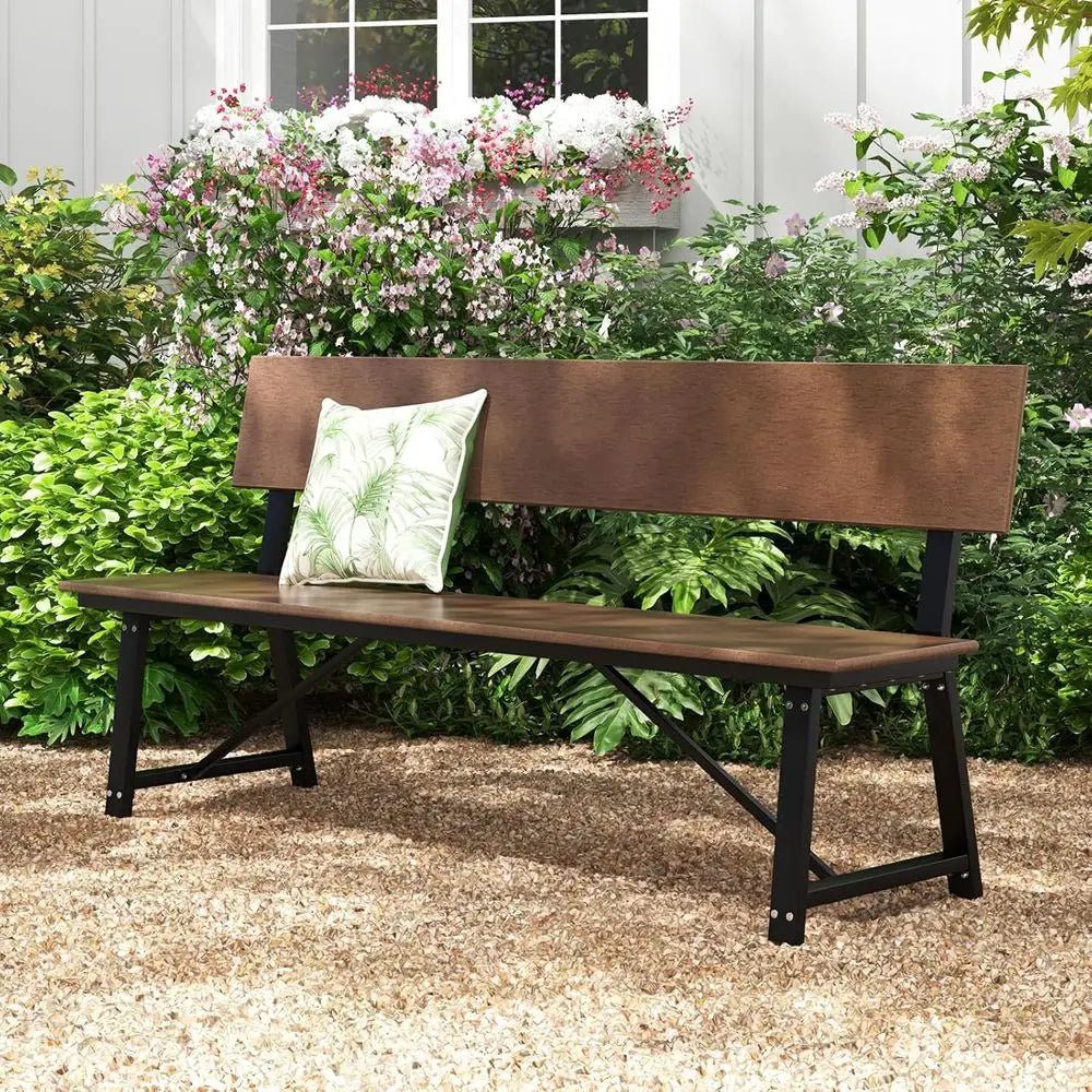 Extra Long Outdoor Bench for 4, 1100 lbs Weight Capacity, Heavy-Duty Patio Dining Bench for Garden, Porch, Backyard & Park