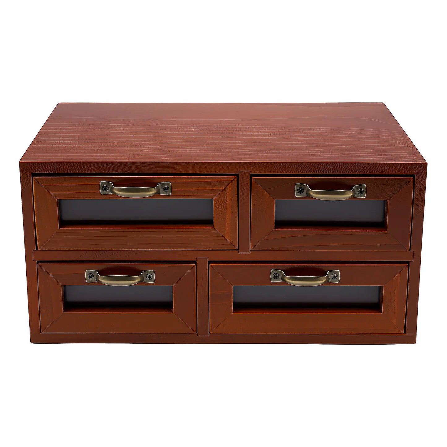 Wooden Desk Organizer With Drawers For Jewelry Cosmetics And Craft Supplies