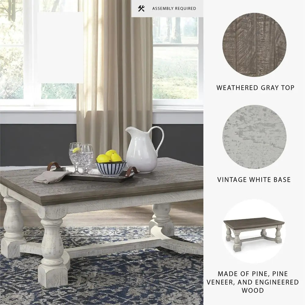 Havalance Modern Farmhouse Rectangular Coffee Table