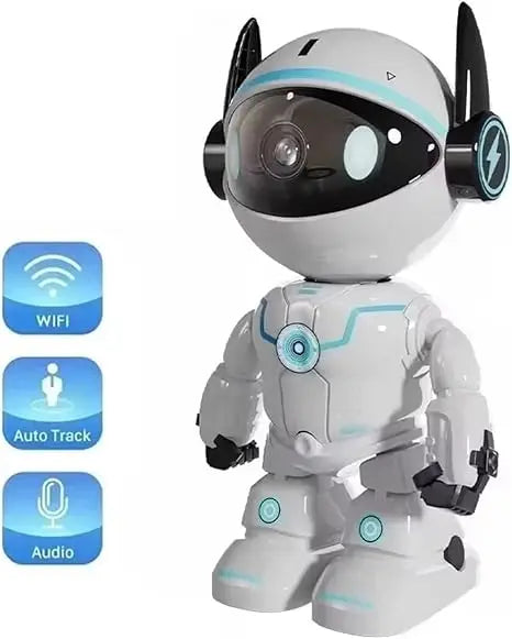 2K Robot WiFi Indoor Security Camera, Auto Tracking Two-Way Audio Night Vision, Home Baby Monitor with AI Motion Detection