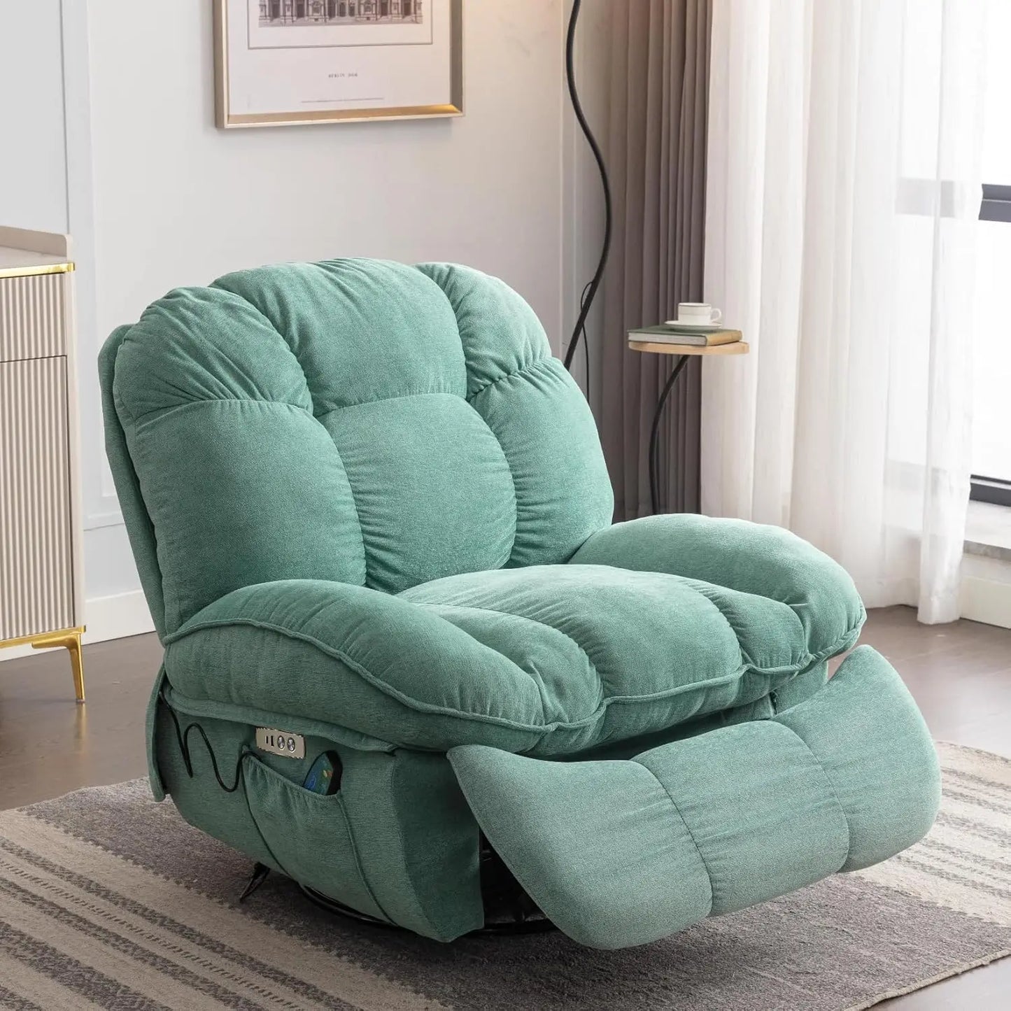 Power Recliner Chair Massage Rocker Recliner Chairs for Adults with Heated Oversized Rocker Swivel Chairs for Customized Comfort