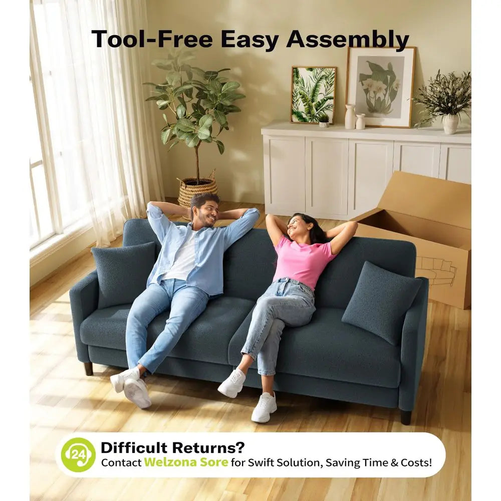 Traditional Teddy Sofa For Living Room With Tool Free Setup