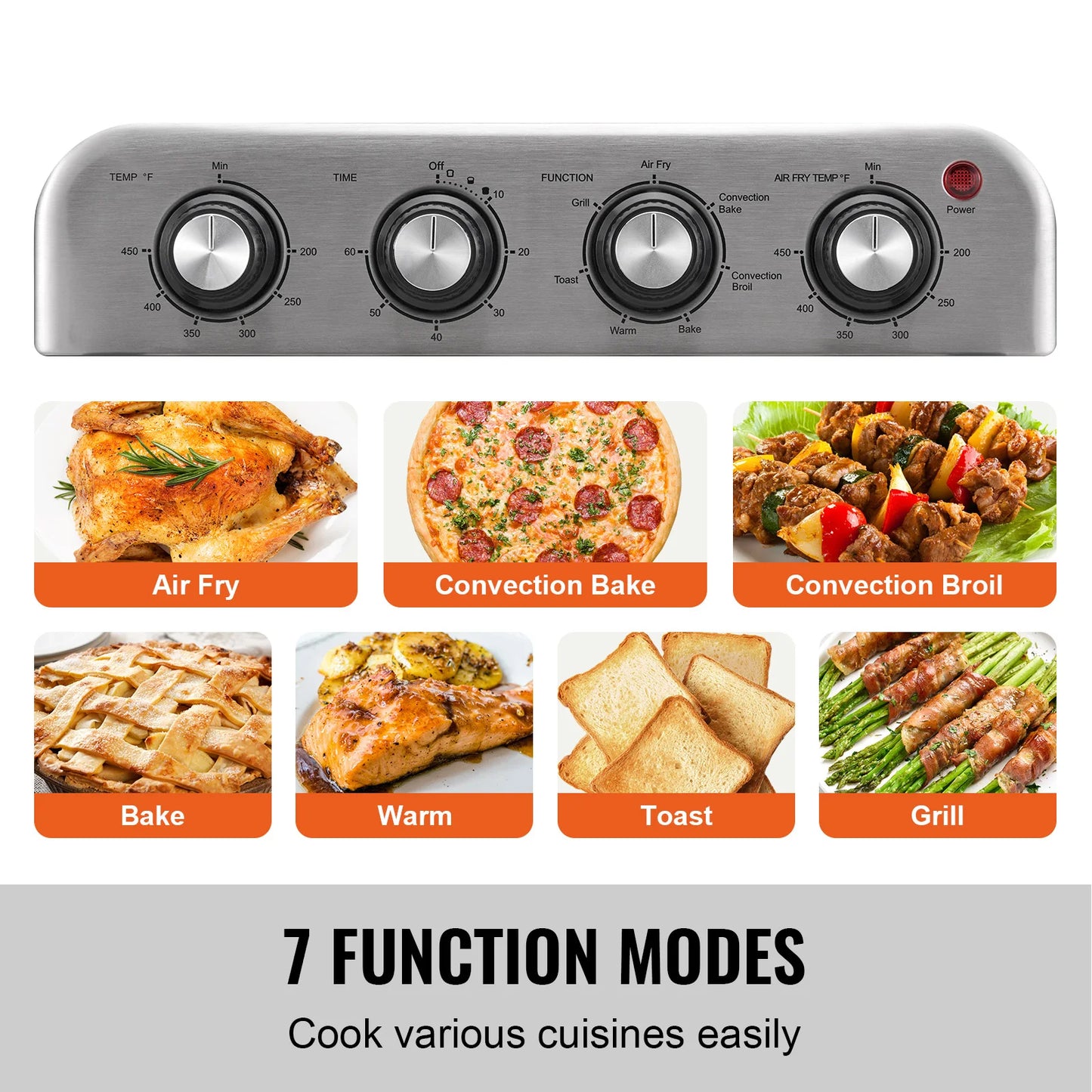 SucceBuy Air Fryer Toaster Oven Stainless Steel Countertop Grill