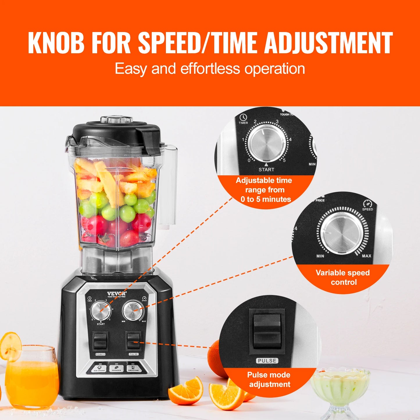 SucceBuy Smoothie Blender Professional Countertop Mixer