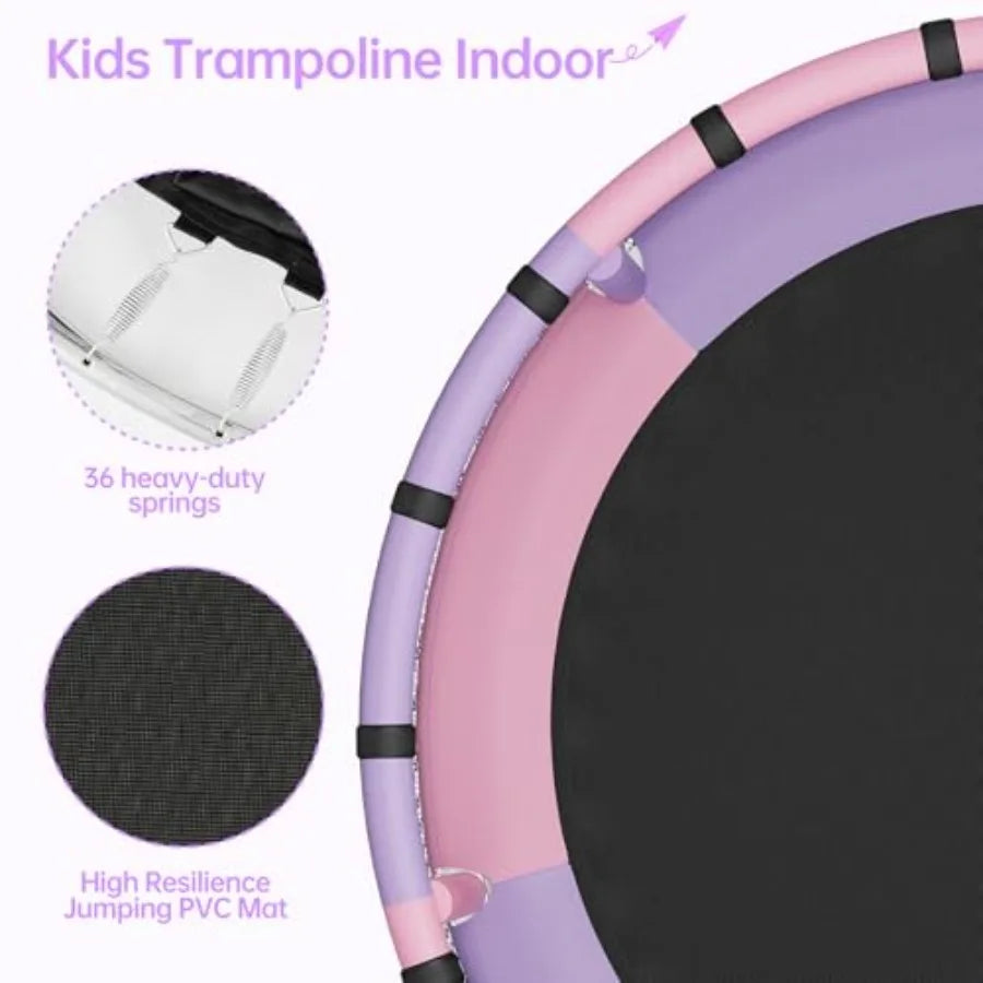 Indoor Outdoor Trampoline With Safety Enclosure Net And Basketball Hoop