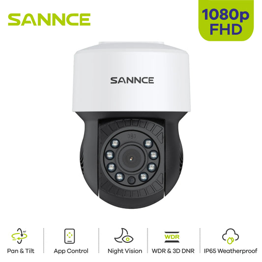 SANNCE AHD 1080P High Clarity Bullet Camera 3.6mm lens supports mobile phone APP DVR Clear day and night vision with auto IR-cut