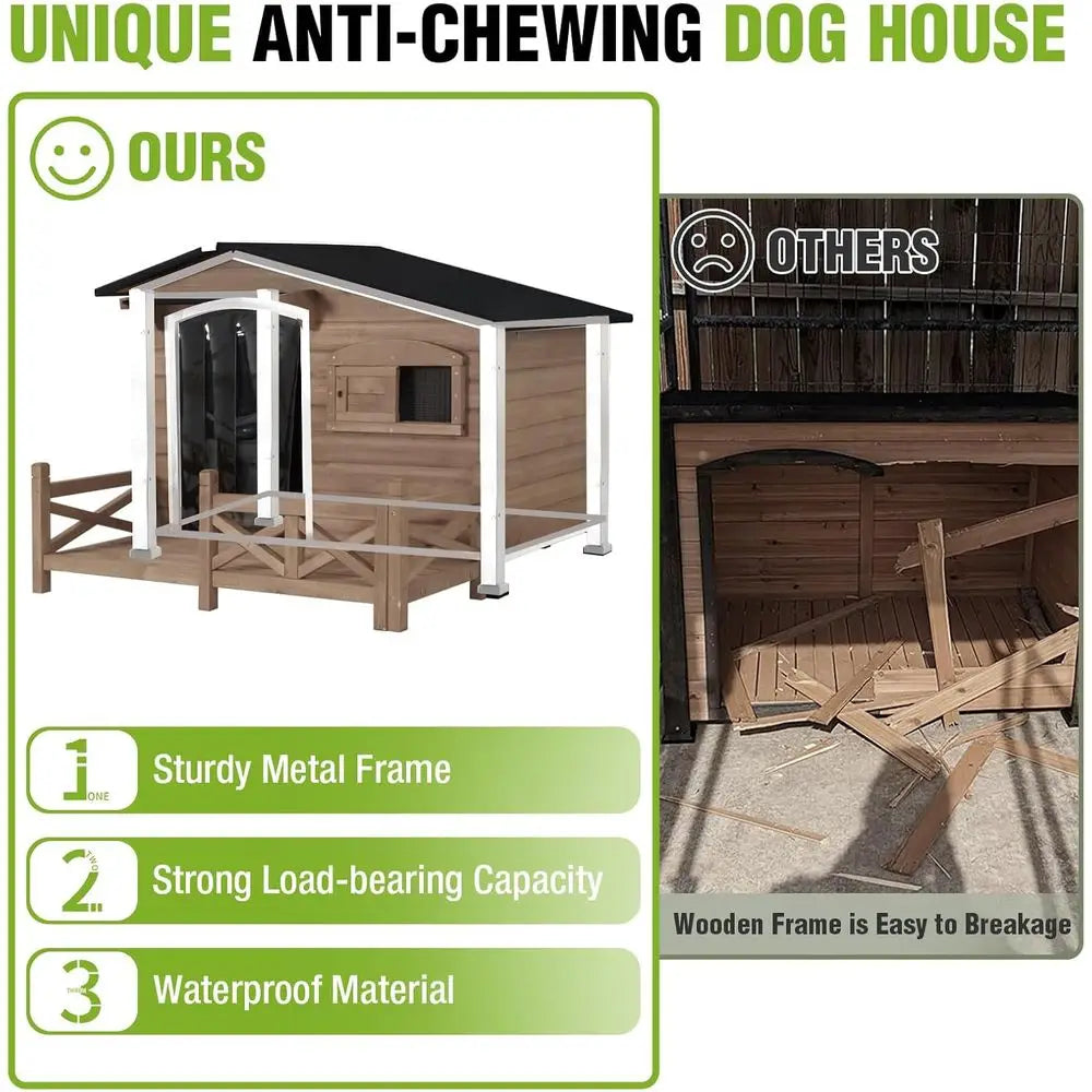 Insulated Outdoor Heated Dog House With Weatherproof Protective Design