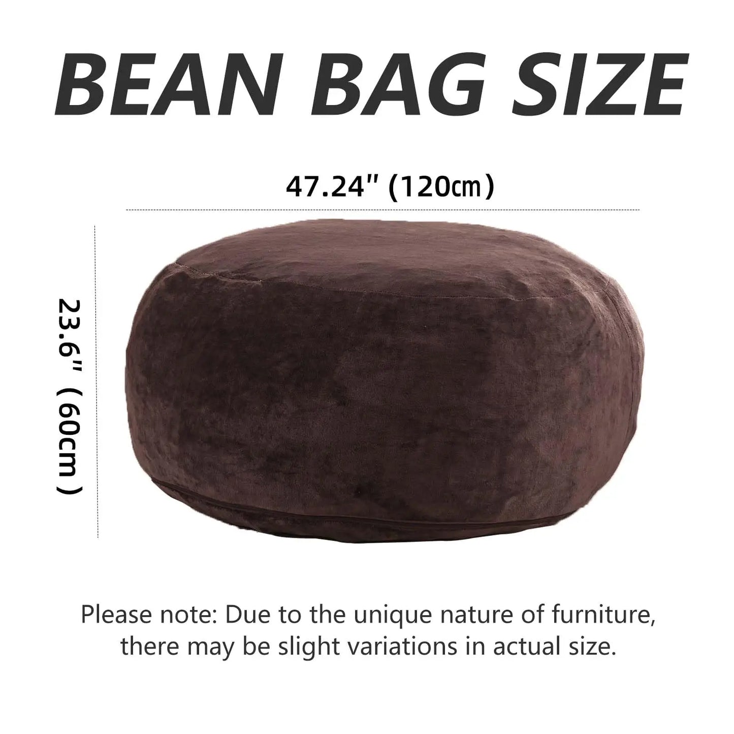100CM×100CM×60CM, adult beanbag chair with padded beanbag inside, memory foam chair, soft flannel washable cover, ideal reading seat for bedrooms and dorms.