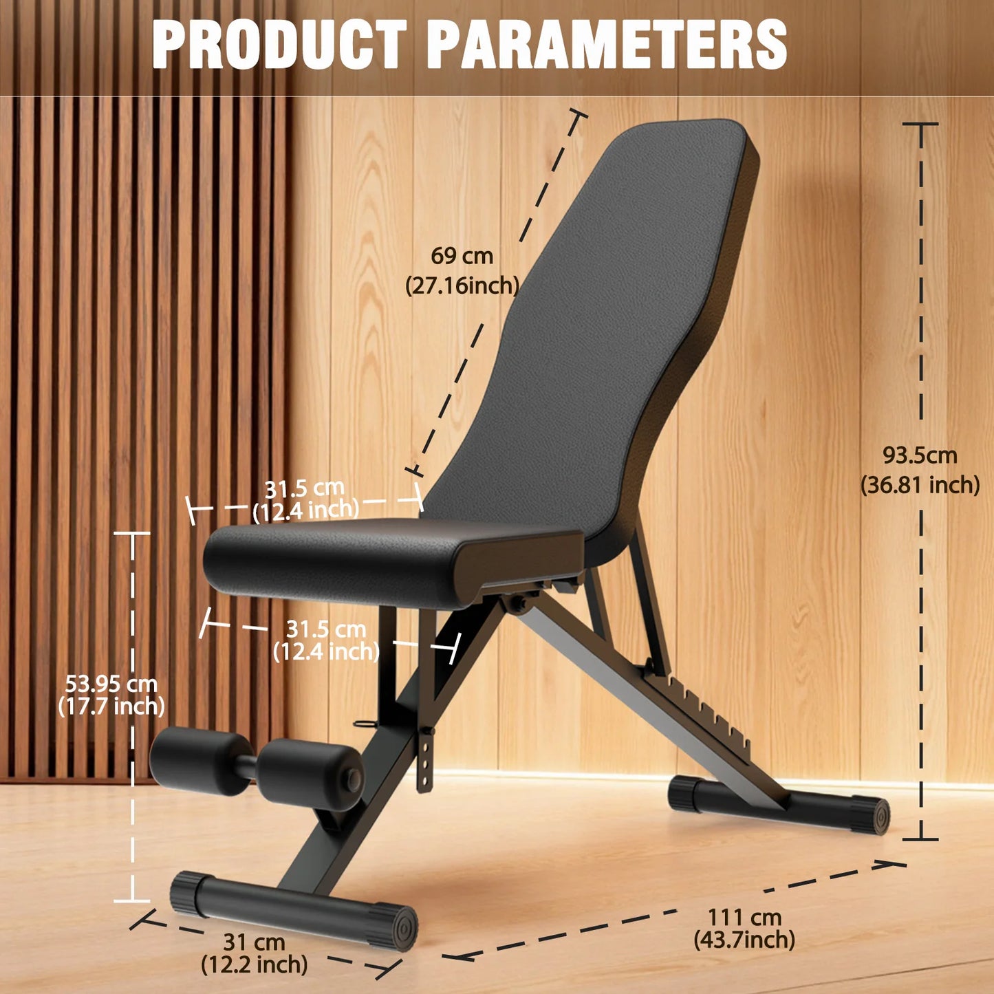 Weight Bench For Full Body Workout Adjustable Foldable 1000Lbs Capacity