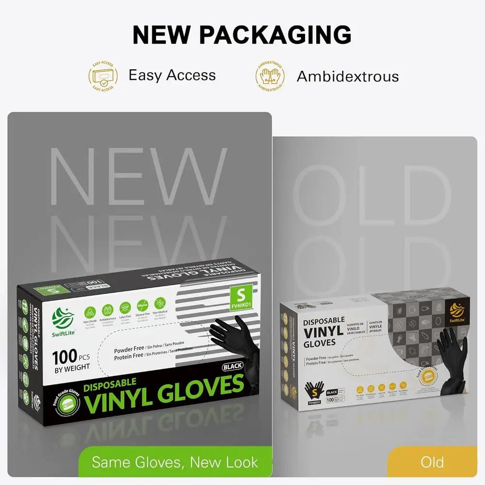 Disposable Latex Gloves Free & Powder Free, Ideal for Cleaning, Cooking, Food Prep
