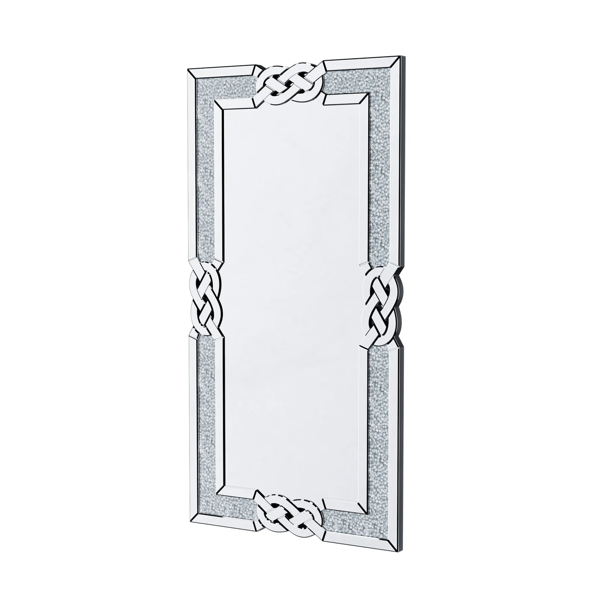 Wisfor Crushed Diamond Rectangular Wall Mirror For Modern Interiors