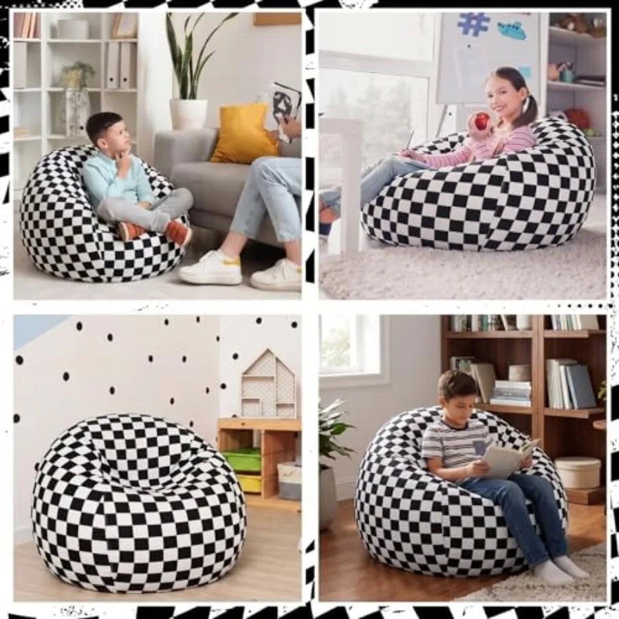 Large Car Racg Bean Bag Chairs Cover No Fillg Washable Stuffed Animal Storage Beanbag Chair for Canvas Bean Bag Cover with Zipp