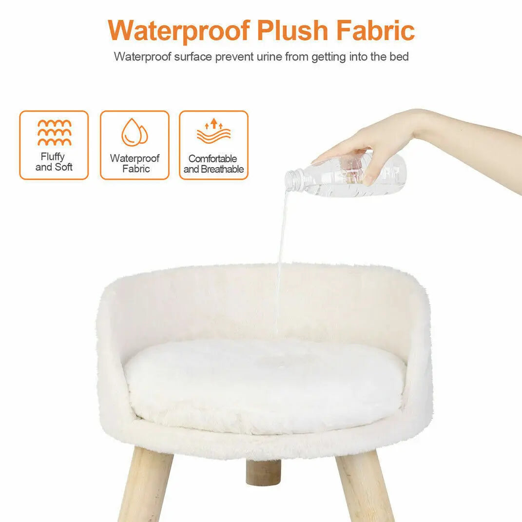 Luxury Plush Cat Bed With Cushion Pad And Warm Nesting Chair Design