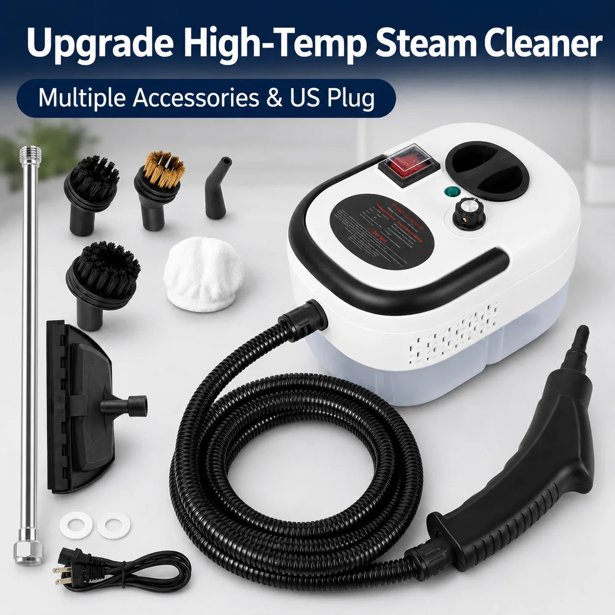 Portable 2500W Handheld Steam Cleaner With US Plug And Accessories