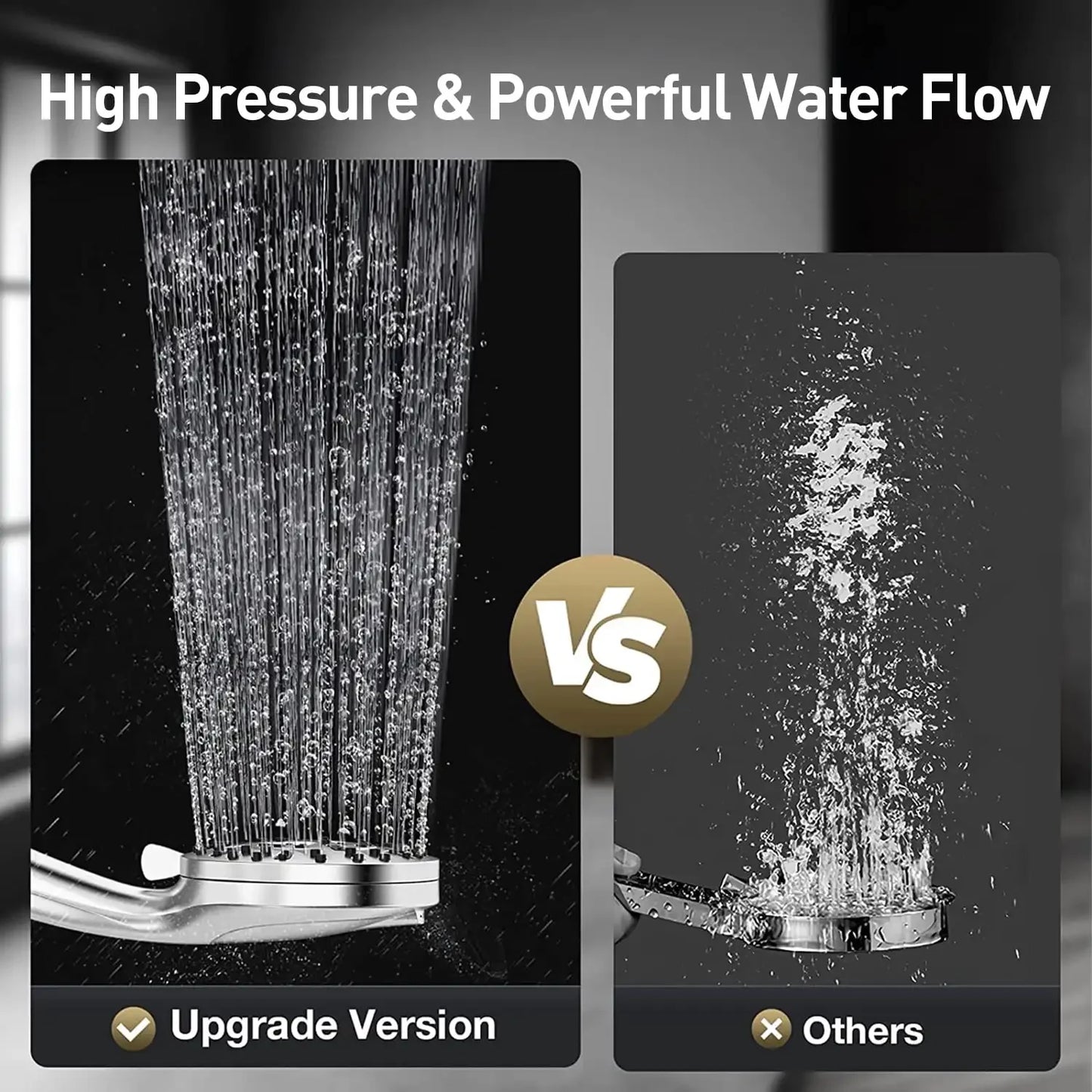 Shower Head With Handheld and High Pressure 10 Settings