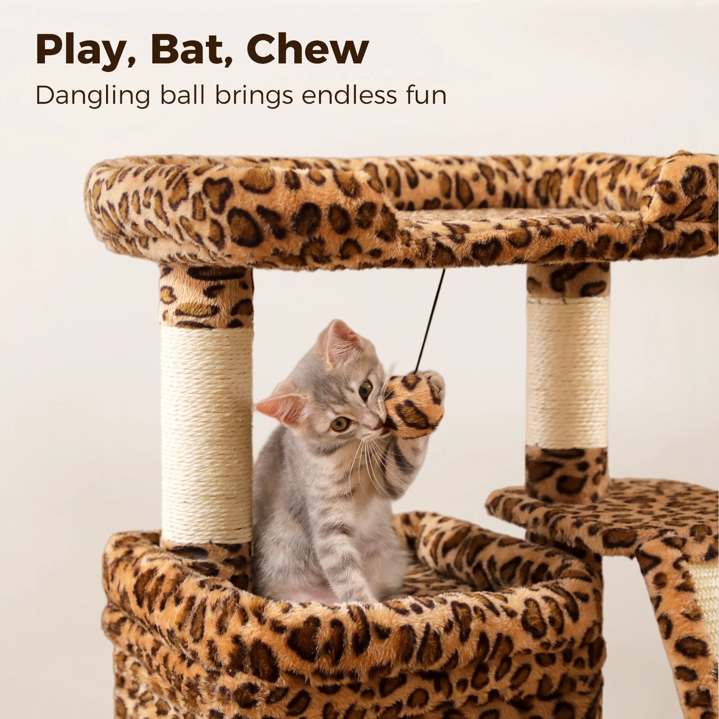 Pawz Road Three Tier Cat Tree With Sisal Scratching Post