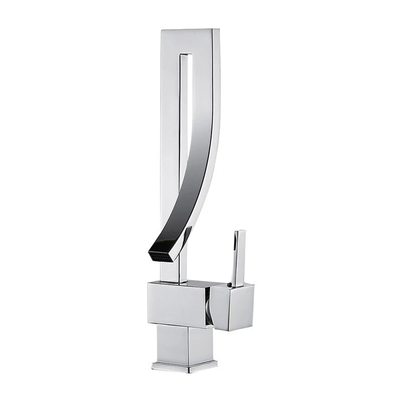 Wanmivezlo Brass Deck Mounted Basin Faucet Waterfall Mixer Tap