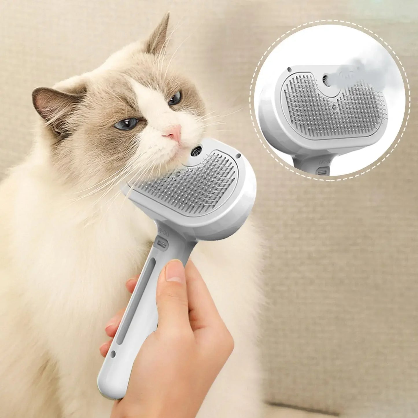 Steamy Dog Brush Electric Spray Cat Hair Massager For Grooming