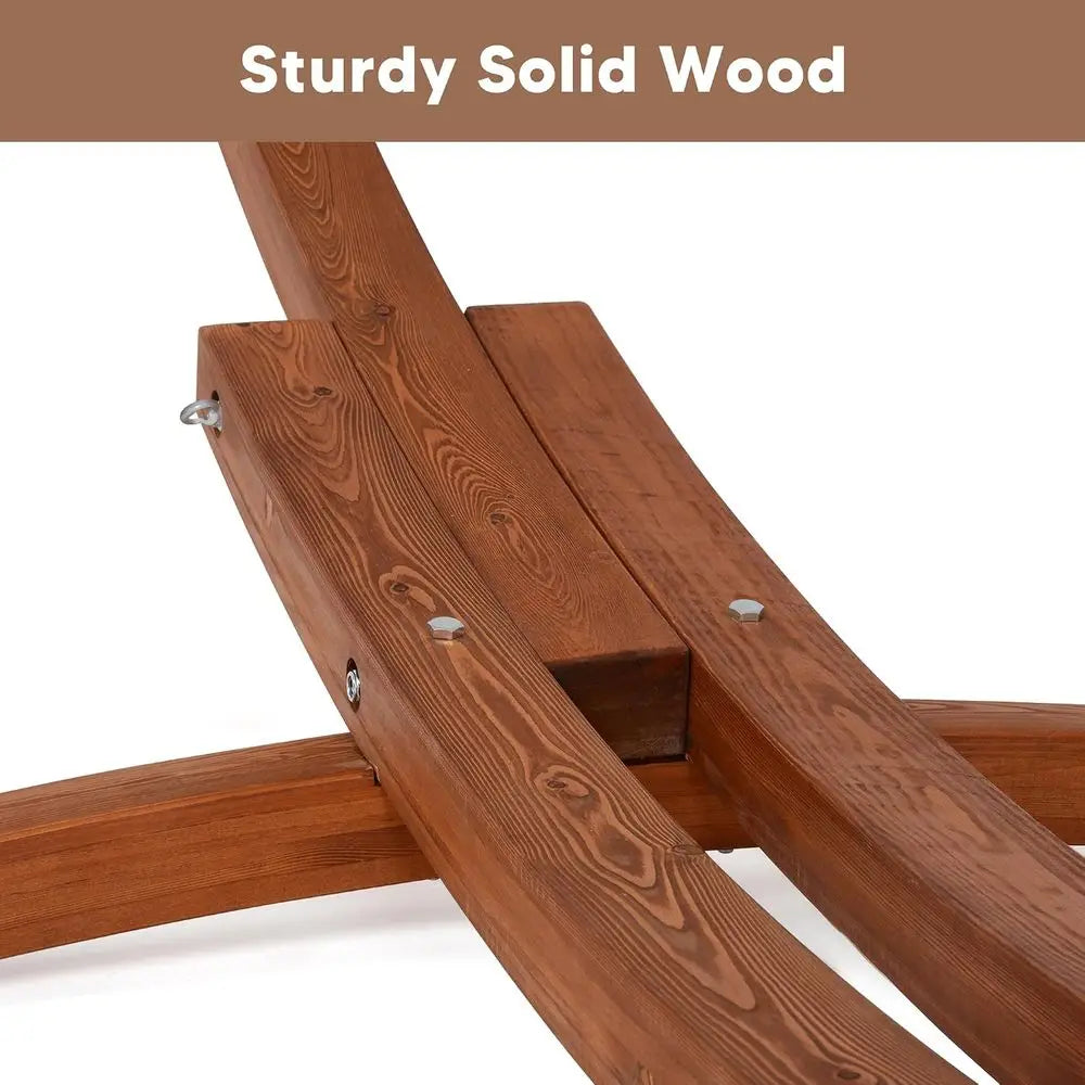 SUNCREAT Heavy Duty Larch Wood Hammock Stand With Chains and Carabiners